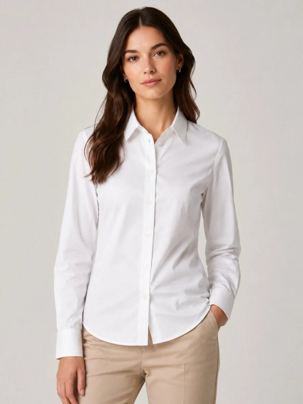 Authentic Woman Button-Down Burberry Dress Shirt, Size 4